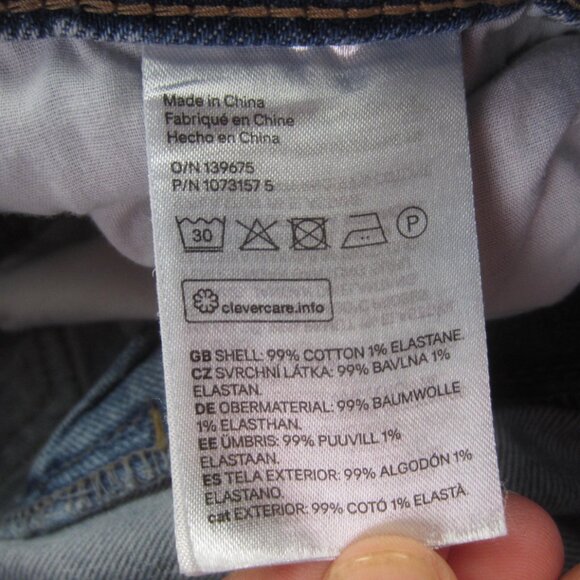 H&M Jeans Womens Size 8 Blue High Rise Wide Leg Raw Hem - Picture 11 of 13